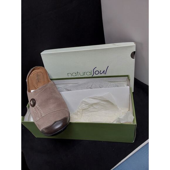Naturalizer Natural Soul Slip-on Mules Brown Ferotte Size 7 1/2 Retail $69.99 - Picture 1 of 6